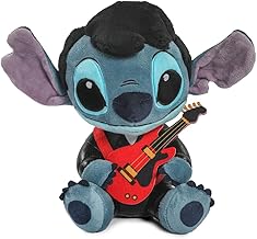 Disney Lilo & Stitch Collectible Black Leather Jacket Elvis Stitch 8” Plush Toy