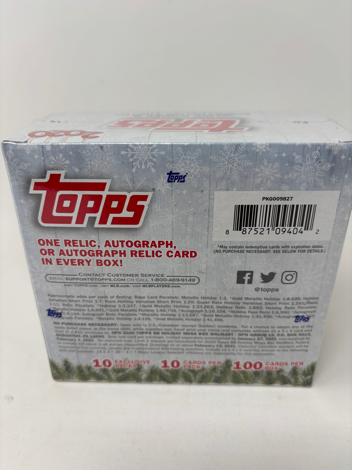 2020 Topps Holiday MLB Baseball Factory Sealed Mega Box