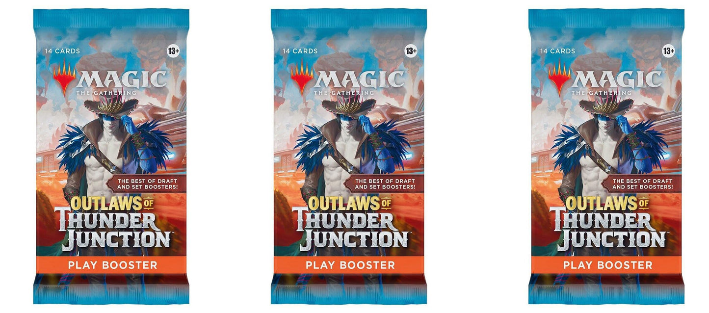 3 Packs Magic The Gathering Play Booster Pack Lot MTG Outlaws of Thunder Junction