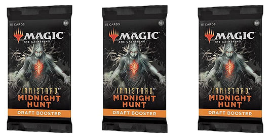 3 Packs Magic: The Gathering Draft Booster Pack Lot MTG Innistrad Midnight Hunt