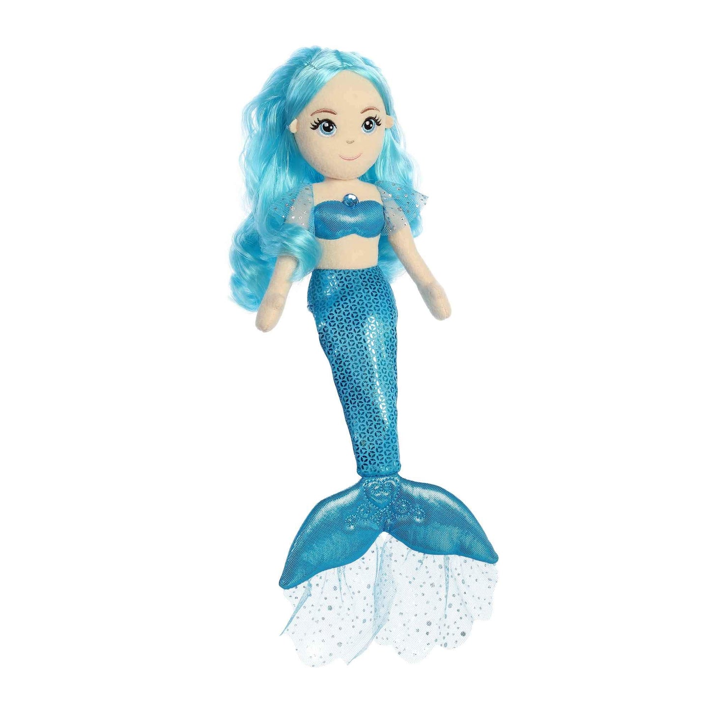 Aurora Sea Sparkles Plush 14" Aquamarine Blue