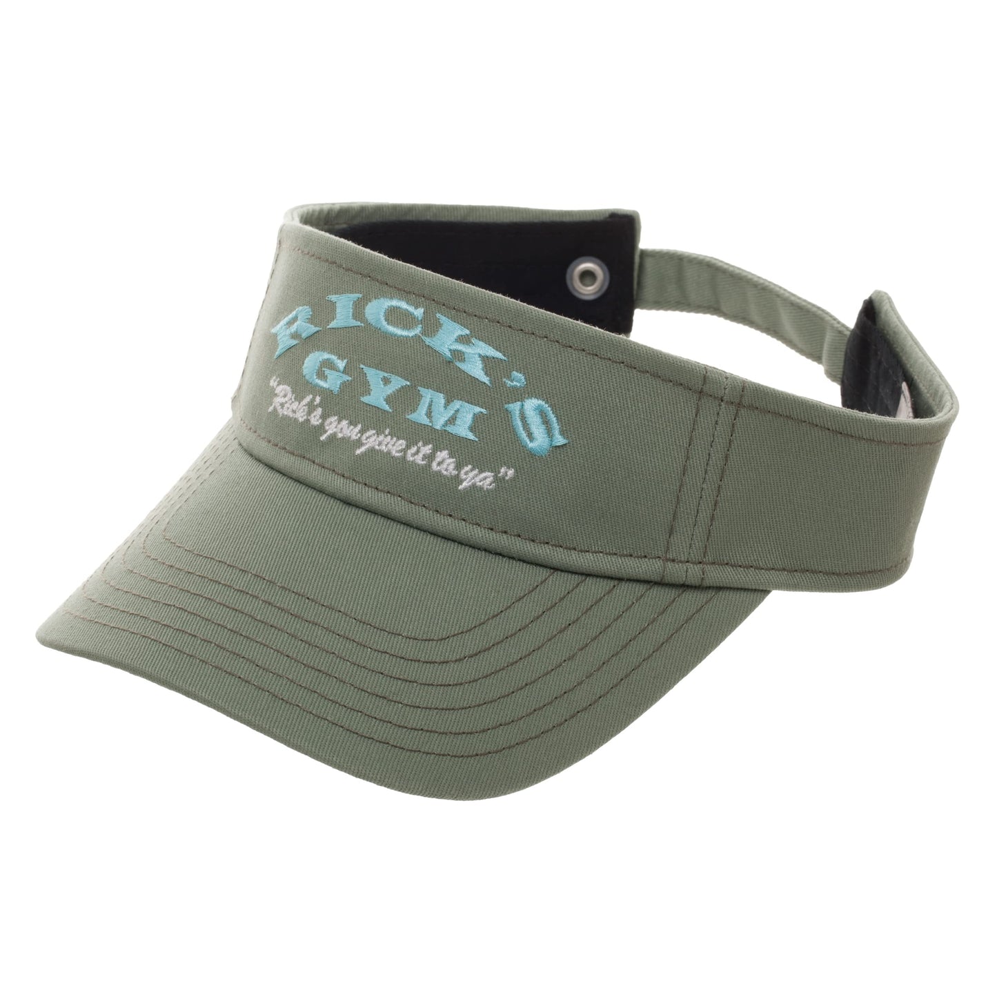 Bioworld Rick & Morty Rick's Gym Embroidered Green Visor Golf Hat