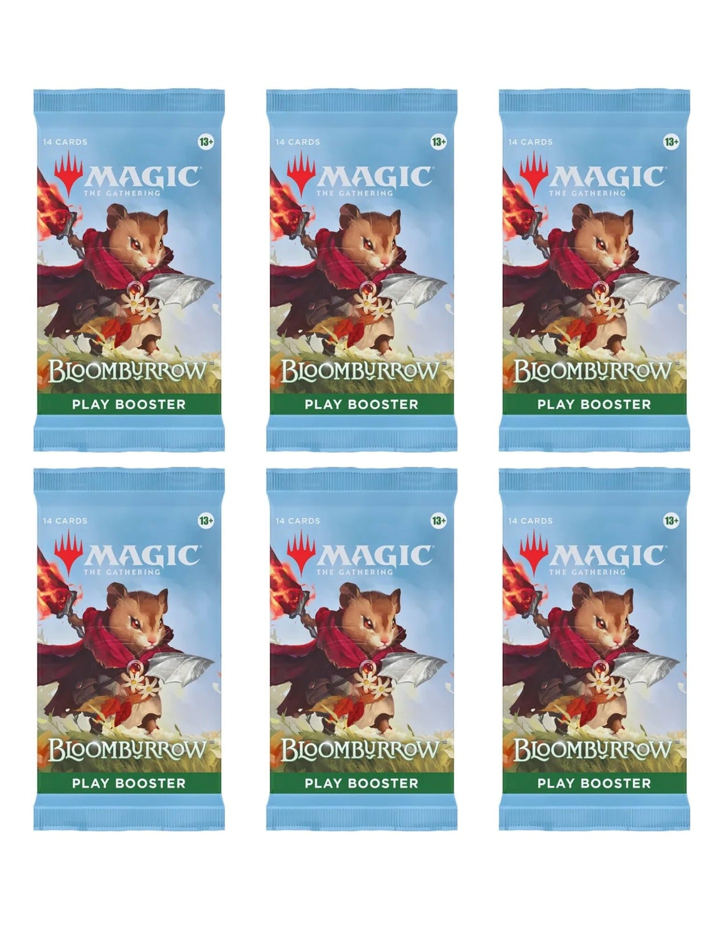 6 Packs Magic The Gathering Play Booster Pack Lot for MTG Bloomburrow
