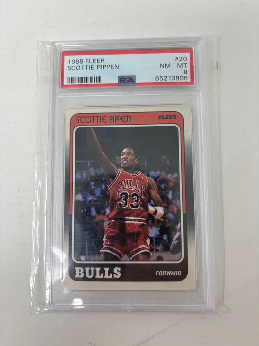 1988 Fleer Scottie Pippen Rookie Card #20 PSA 8 NM-MT Chicago Bulls