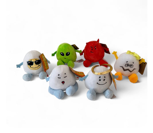 Mini Crane Claw Machine Plush Mix - 3.5" Assorted Funny Face Eggs 100 pieces
