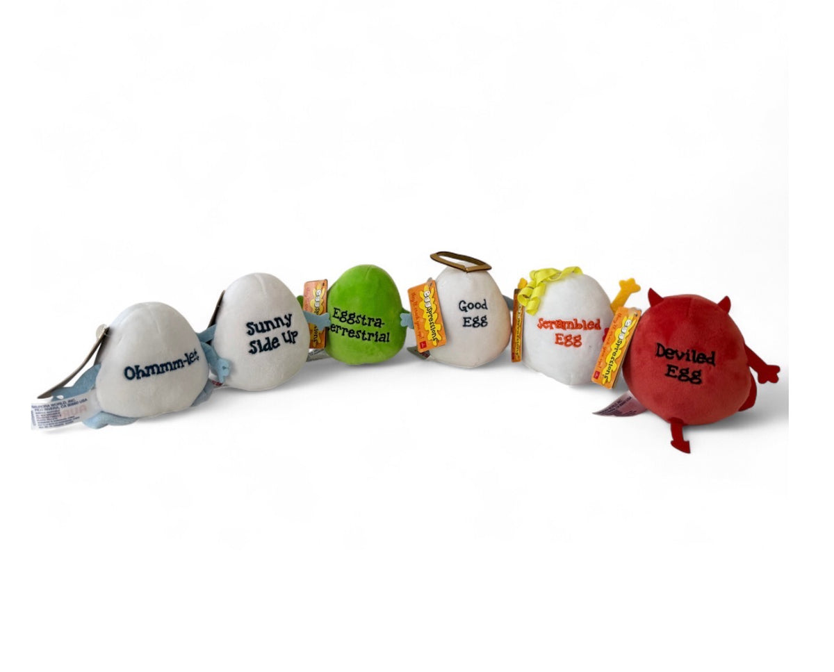 Mini Crane Claw Machine Plush Mix - 3.5" Assorted Funny Face Eggs 100 pieces