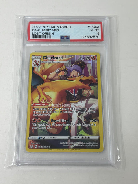 Pokémon TCG Charizard Lost Origin Holo Ultra Rare Card TG03/TG30 PSA 9