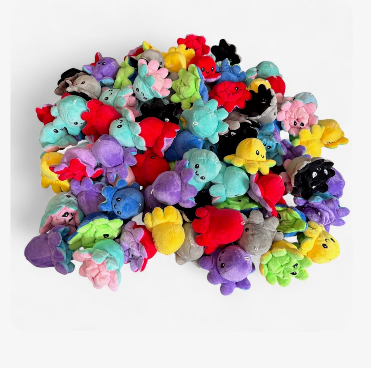 Bulk Lot 100 pieces Reversible Octopus Mini Flip Plush 3'