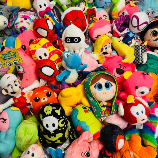 Crane Claw Machine Plush Mix 110 Pieces (40% Licensed) Small 5-9”