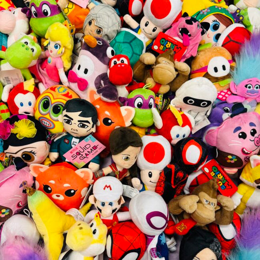 80 pieces Plush Toys Crane Claw Machine Mix - 100% Licensed 5-9" Size