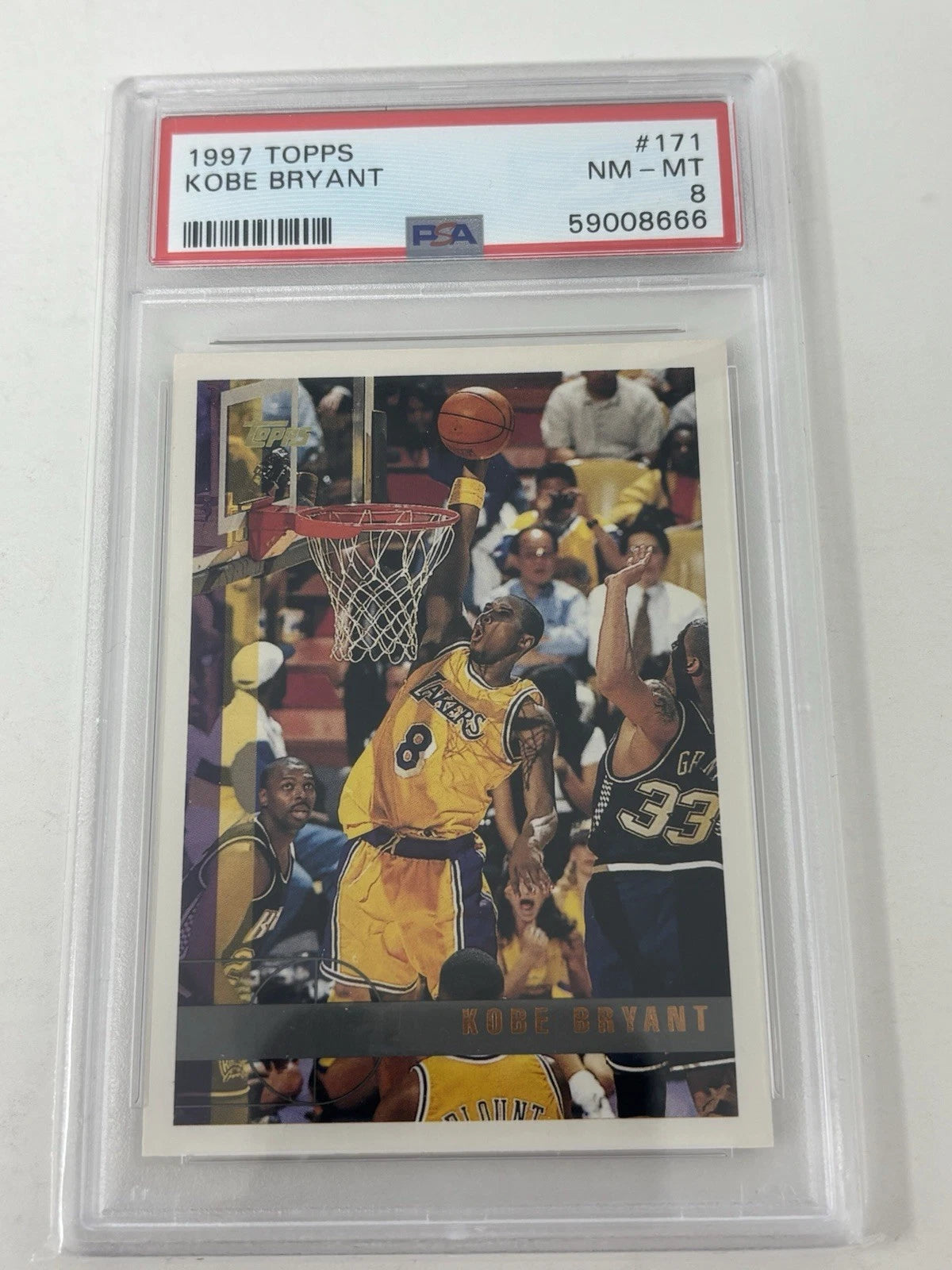 1997 TOPPS KOBE BRYANT #171 PSA 8 2nd Year LAKERS