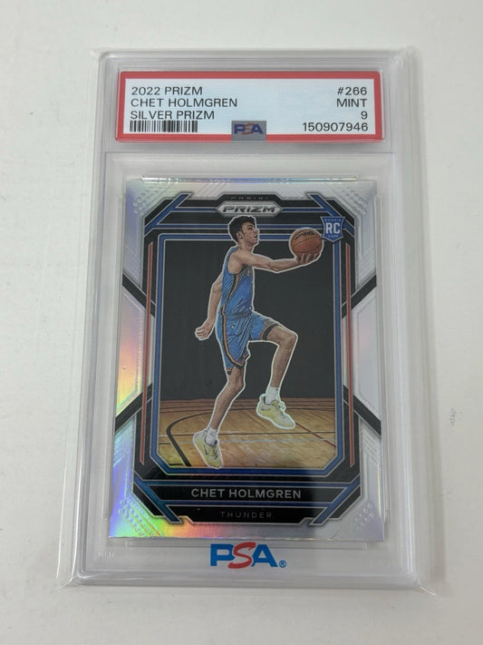 Chet Holmgren 2022 Panini Prizm Silver Prizm Rookie Card PSA 9 Thunder