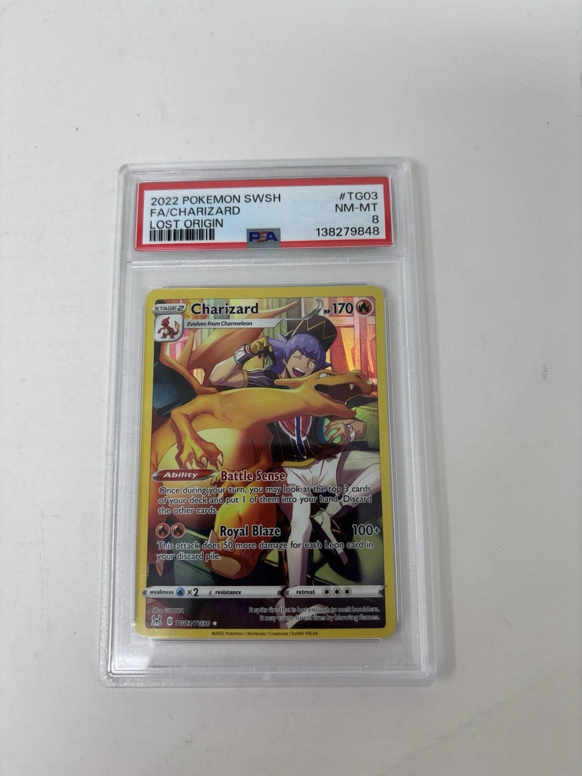 2022 Pokemon Lost Origin Charizard Trainer Gallery #TG03/TG30 PSA 8