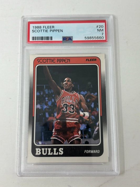 Bulls Scottie Pippen Rookie Card 1988-89 Fleer #20 PSA 7