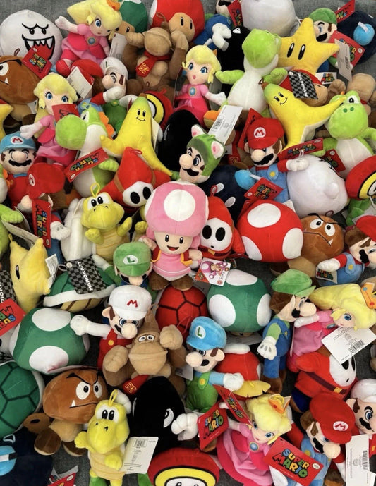 Crane Machine Super Mario Brothers Plush Mix 75 Pieces Licensed 5-9”