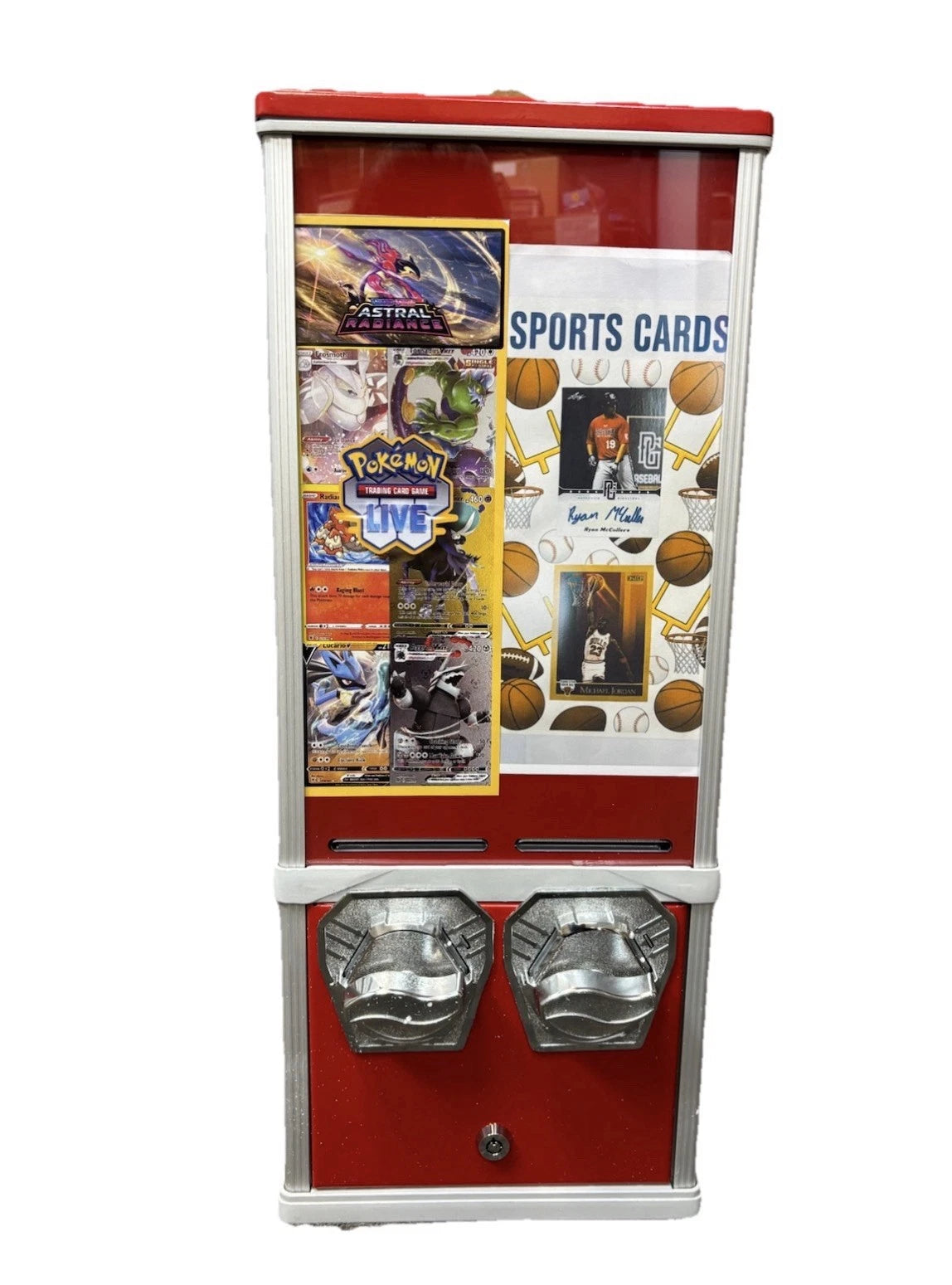 Red Sticker Pokemon Sports Card Vending Machine New with Keys