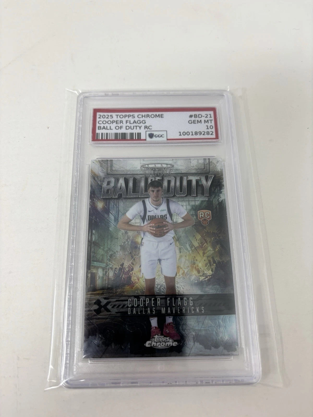 2025 Topps Chrome Cooper Flagg Rookie Ball Of Duty Graded GGC Gem Mint 10