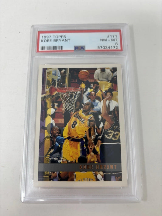 1997 TOPPS KOBE BRYANT #171 PSA 8 2nd Year LAKERS