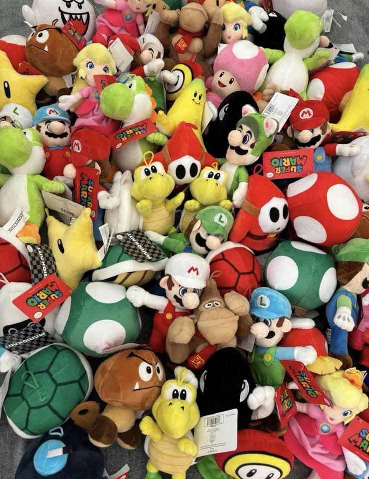 Crane Machine Super Mario Brothers Plush Mix 75 Pieces Licensed 5-9”