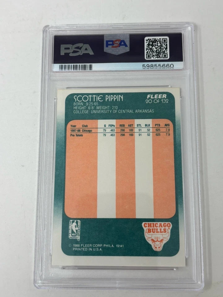 Bulls Scottie Pippen Rookie Card 1988-89 Fleer #20 PSA 7