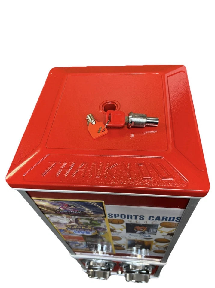 Red Sticker Pokemon Sports Card Vending Machine New with Keys